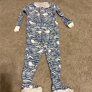 Blue and White Whale Print Magnetic Me One-Piece Pajamas